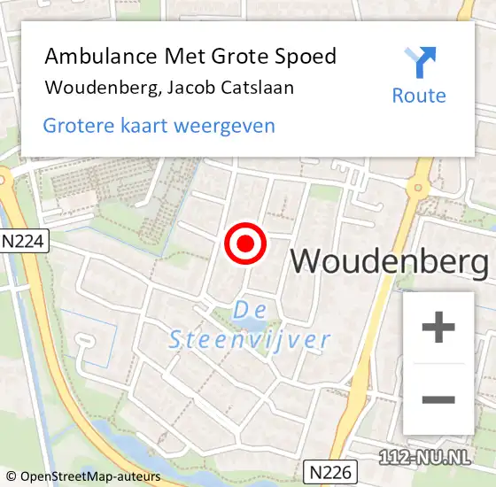 Locatie op kaart van de 112 melding: Ambulance Met Grote Spoed Naar Woudenberg, Jacob Catslaan op 29 december 2013 00:30