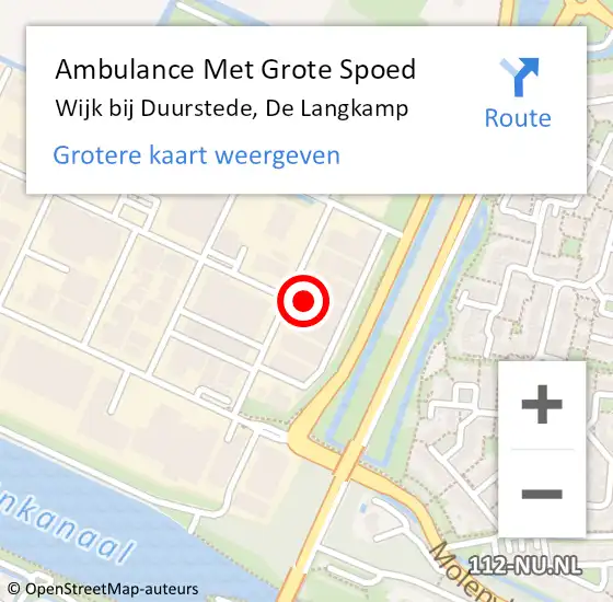 Locatie op kaart van de 112 melding: Ambulance Met Grote Spoed Naar Wijk bij Duurstede, De Langkamp op 30 september 2016 11:15