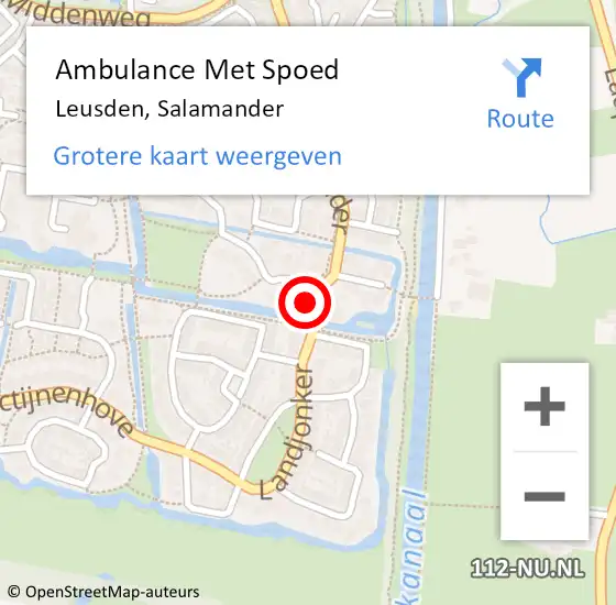 Locatie op kaart van de 112 melding: Ambulance Met Spoed Naar Leusden, Salamander op 30 september 2016 13:52