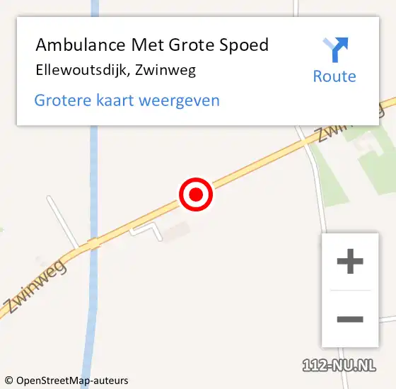 Locatie op kaart van de 112 melding: Ambulance Met Grote Spoed Naar Ellewoutsdijk, Zwinweg op 30 september 2016 14:08