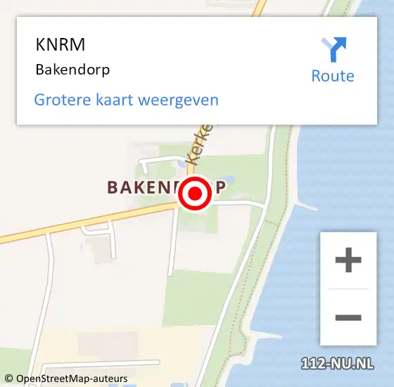 Locatie op kaart van de 112 melding: KNRM Bakendorp op 30 september 2016 15:08