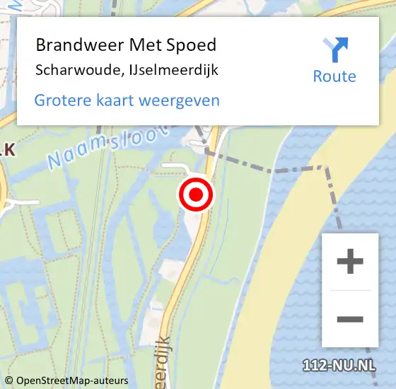 Locatie op kaart van de 112 melding: Brandweer Met Spoed Naar Scharwoude, IJselmeerdijk op 30 september 2016 16:05