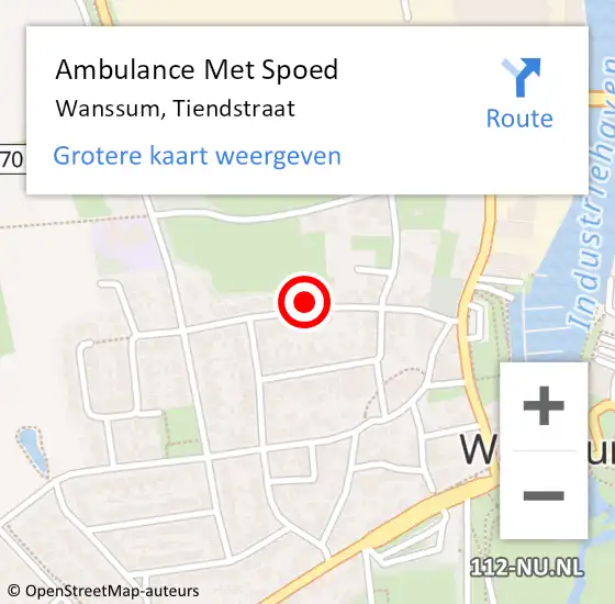 Locatie op kaart van de 112 melding: Ambulance Met Spoed Naar Wanssum, Tiendstraat op 30 september 2016 16:48