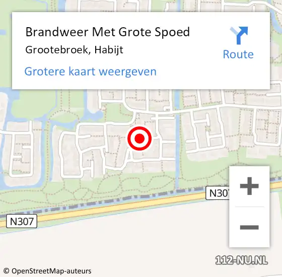 Locatie op kaart van de 112 melding: Brandweer Met Grote Spoed Naar Grootebroek, Habijt op 29 december 2013 02:50