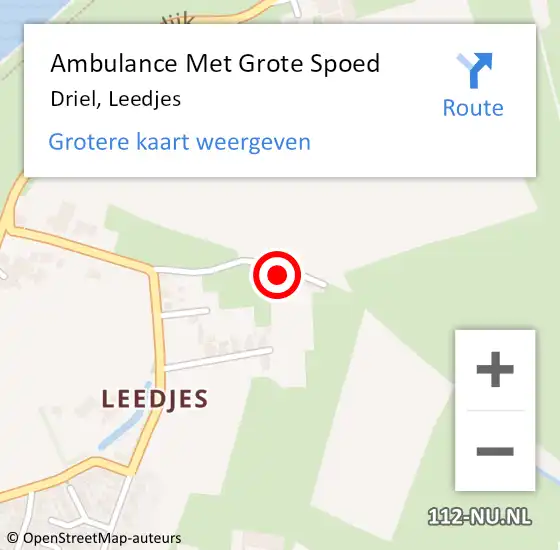 Locatie op kaart van de 112 melding: Ambulance Met Grote Spoed Naar Driel, Leedjes op 30 september 2016 20:54