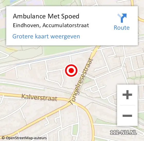 Locatie op kaart van de 112 melding: Ambulance Met Spoed Naar Eindhoven, Accumulatorstraat op 30 september 2016 22:21