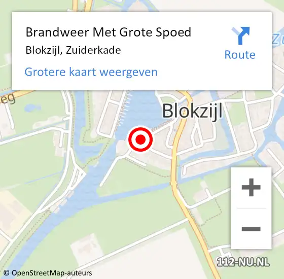 Locatie op kaart van de 112 melding: Brandweer Met Grote Spoed Naar Blokzijl, Zuiderkade op 29 december 2013 03:52