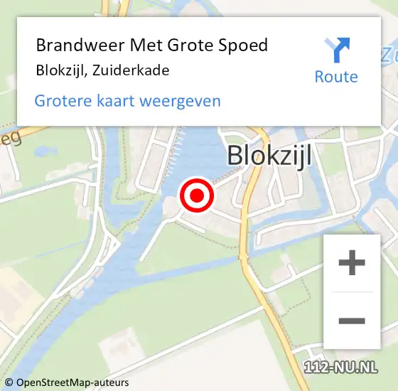 Locatie op kaart van de 112 melding: Brandweer Met Grote Spoed Naar Blokzijl, Zuiderkade op 29 december 2013 03:55