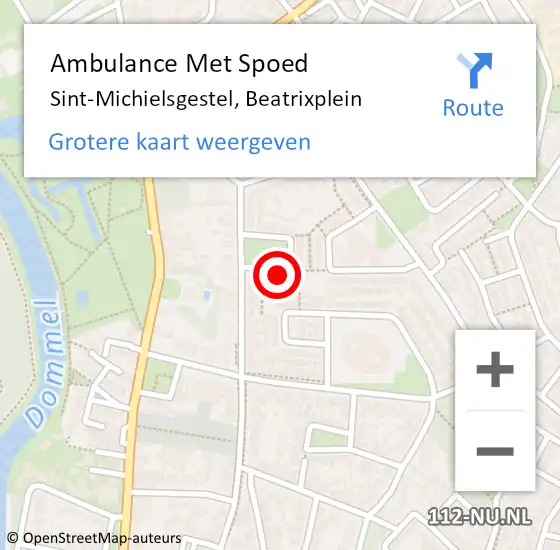 Locatie op kaart van de 112 melding: Ambulance Met Spoed Naar Sint-Michielsgestel, Beatrixplein op 1 oktober 2016 05:44