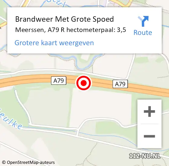 Locatie op kaart van de 112 melding: Brandweer Met Grote Spoed Naar Meerssen, A79 L hectometerpaal: 2,5 op 1 oktober 2016 08:56