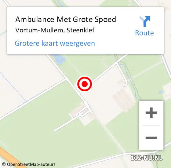 Locatie op kaart van de 112 melding: Ambulance Met Grote Spoed Naar Vortum-Mullem, Steenklef op 1 oktober 2016 10:33