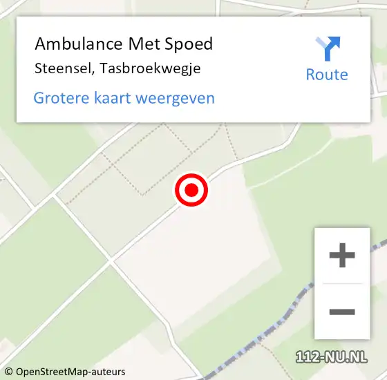 Locatie op kaart van de 112 melding: Ambulance Met Spoed Naar Steensel, Tasbroekwegje op 1 oktober 2016 11:26