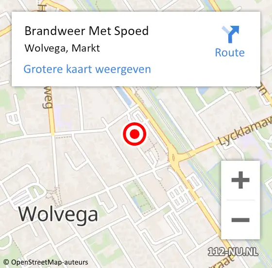 Locatie op kaart van de 112 melding: Brandweer Met Spoed Naar Wolvega, Markt op 29 december 2013 05:24