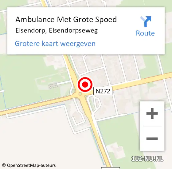 Locatie op kaart van de 112 melding: Ambulance Met Grote Spoed Naar Elsendorp, Elsendorpseweg op 1 oktober 2016 12:42