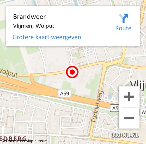 Locatie op kaart van de 112 melding: Brandweer Vlijmen, Wolput op 1 oktober 2016 16:25