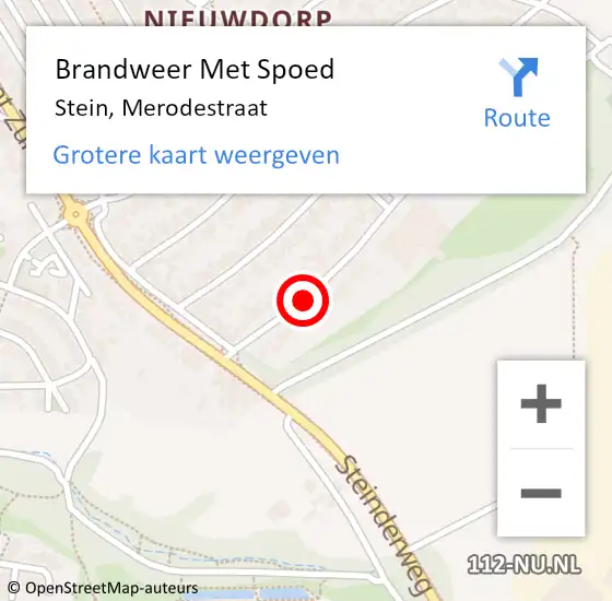 Locatie op kaart van de 112 melding: Brandweer Met Spoed Naar Stein, Merodestraat op 1 oktober 2016 16:49