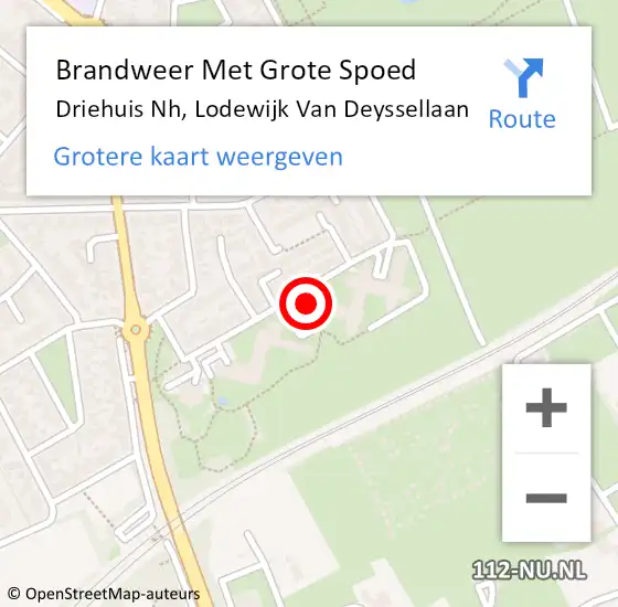 Locatie op kaart van de 112 melding: Brandweer Met Grote Spoed Naar Driehuis Nh, Lodewijk Van Deyssellaan op 1 oktober 2016 18:04