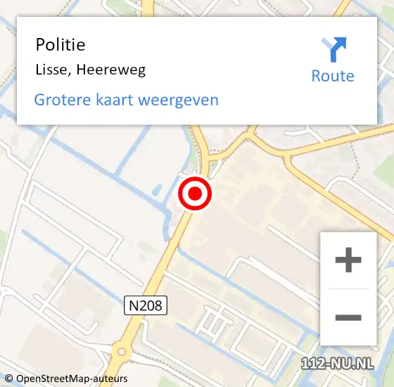 Locatie op kaart van de 112 melding: Politie Lisse, Heereweg op 1 oktober 2016 18:37