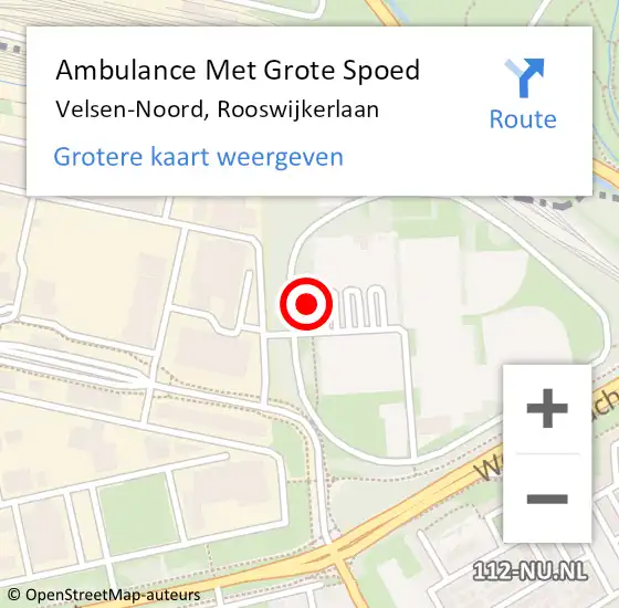 Locatie op kaart van de 112 melding: Ambulance Met Grote Spoed Naar Velsen-Noord, Rooswijkerlaan op 1 oktober 2016 21:03