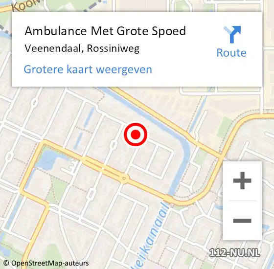 Locatie op kaart van de 112 melding: Ambulance Met Grote Spoed Naar Veenendaal, Rossiniweg op 1 oktober 2016 21:50