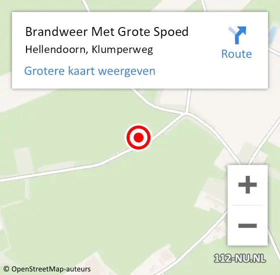 Locatie op kaart van de 112 melding: Brandweer Met Grote Spoed Naar Hellendoorn, Klumperweg op 1 oktober 2016 23:27