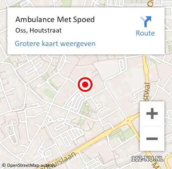 Locatie op kaart van de 112 melding: Ambulance Met Spoed Naar Oss, Houtstraat op 2 oktober 2016 00:10