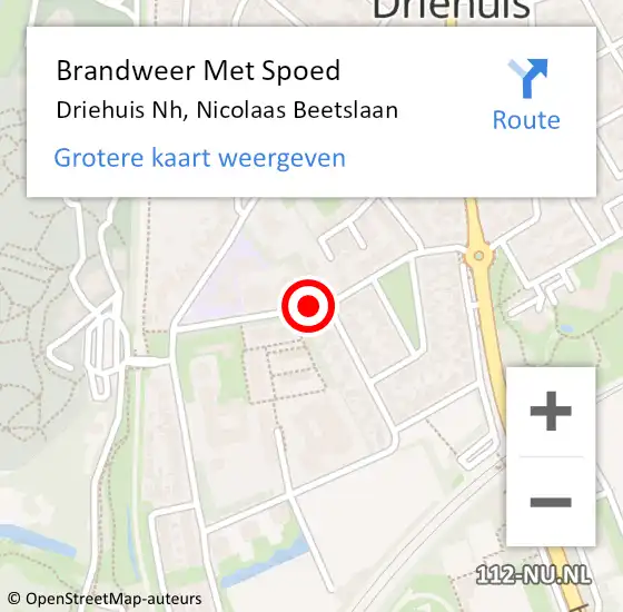 Locatie op kaart van de 112 melding: Brandweer Met Spoed Naar Driehuis Nh, Nicolaas Beetslaan op 2 oktober 2016 00:44