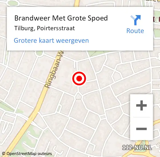 Locatie op kaart van de 112 melding: Brandweer Met Grote Spoed Naar Tilburg, Poirtersstraat op 2 oktober 2016 03:06