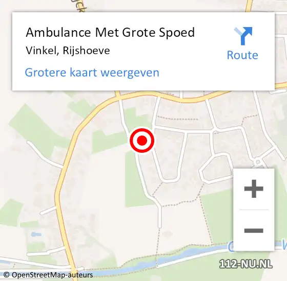 Locatie op kaart van de 112 melding: Ambulance Met Grote Spoed Naar Vinkel, Rijshoeve op 2 oktober 2016 04:39