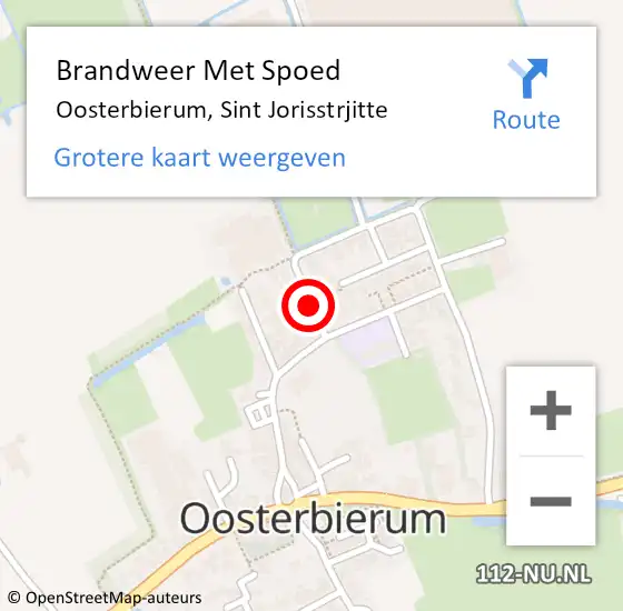Locatie op kaart van de 112 melding: Brandweer Met Spoed Naar Oosterbierum, Sint Jorisstrjitte op 29 december 2013 08:46