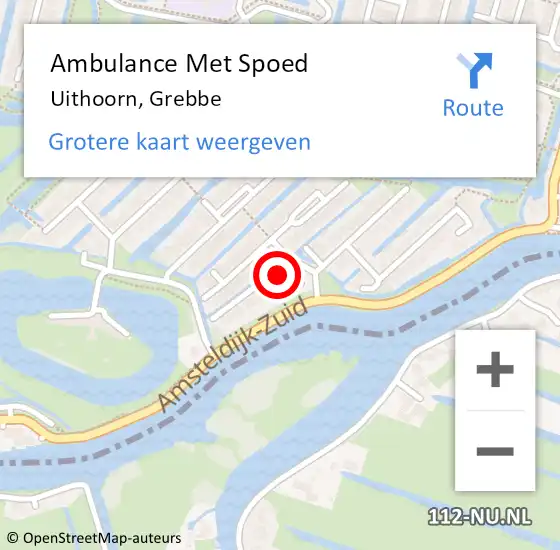 Locatie op kaart van de 112 melding: Ambulance Met Spoed Naar Uithoorn, Grebbe op 2 oktober 2016 05:50