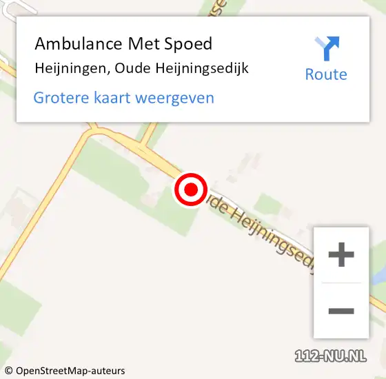 Locatie op kaart van de 112 melding: Ambulance Met Spoed Naar Heijningen, Oude Heijningsedijk op 2 oktober 2016 07:41