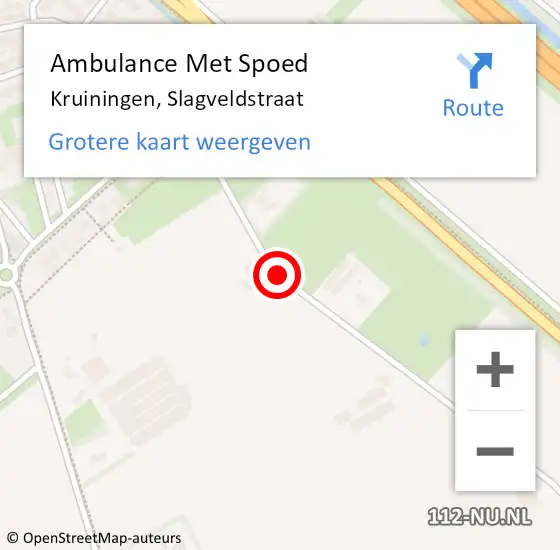 Locatie op kaart van de 112 melding: Ambulance Met Spoed Naar Kruiningen, Slagveldstraat op 2 oktober 2016 09:00