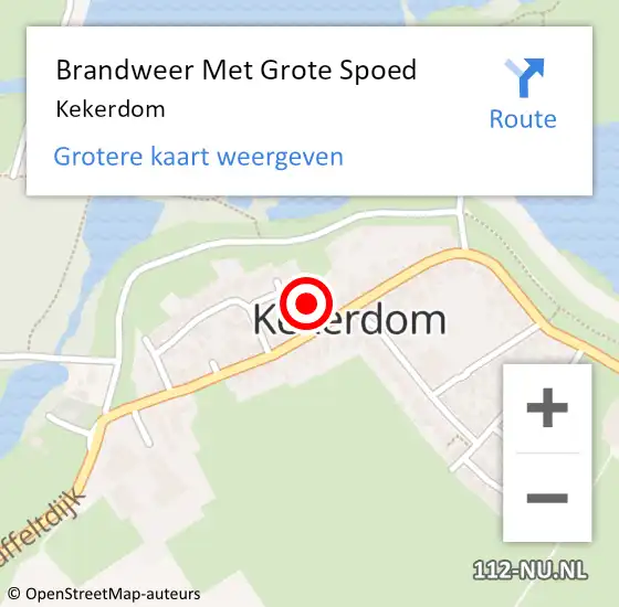 Locatie op kaart van de 112 melding: Brandweer Met Grote Spoed Naar Kekerdom op 2 oktober 2016 13:55