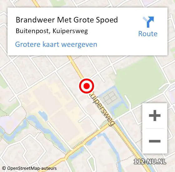 Locatie op kaart van de 112 melding: Brandweer Met Grote Spoed Naar Buitenpost, Kuipersweg op 2 oktober 2016 14:07