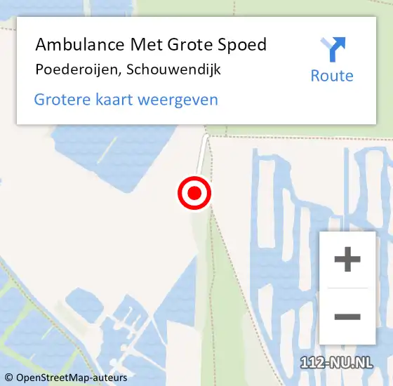 Locatie op kaart van de 112 melding: Ambulance Met Grote Spoed Naar Poederoijen, Schouwendijk op 2 oktober 2016 14:46