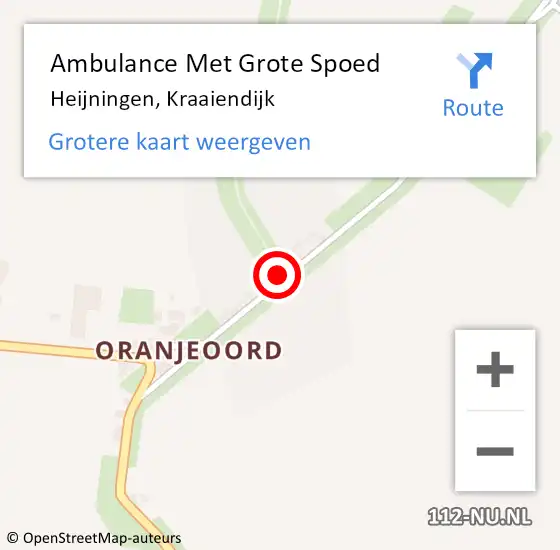 Locatie op kaart van de 112 melding: Ambulance Met Grote Spoed Naar Heijningen, Kraaiendijk op 2 oktober 2016 16:55