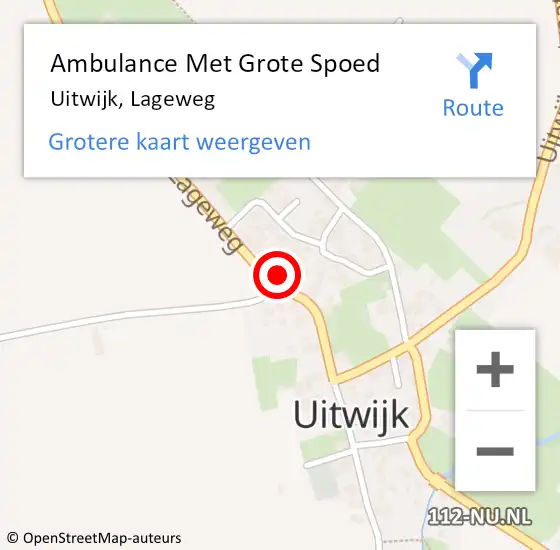 Locatie op kaart van de 112 melding: Ambulance Met Grote Spoed Naar Uitwijk, Lageweg op 2 oktober 2016 17:59