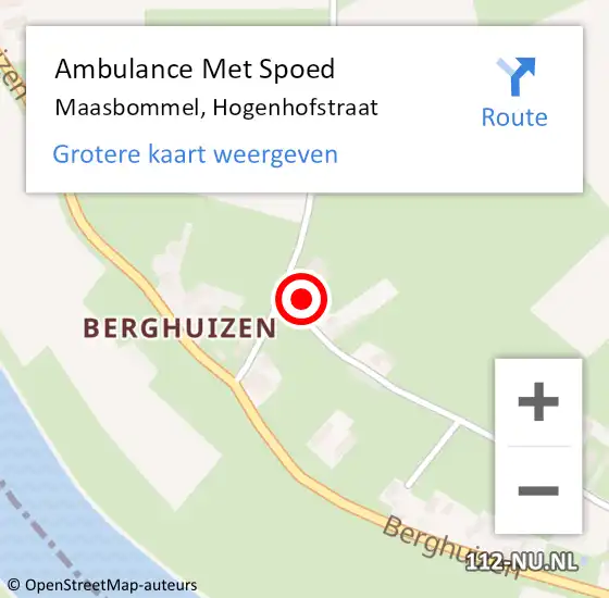 Locatie op kaart van de 112 melding: Ambulance Met Spoed Naar Maasbommel, Hogenhofstraat op 2 oktober 2016 18:50