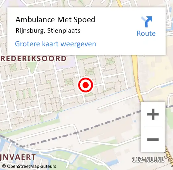 Locatie op kaart van de 112 melding: Ambulance Met Spoed Naar Rijnsburg, Stienplaats op 2 oktober 2016 19:44