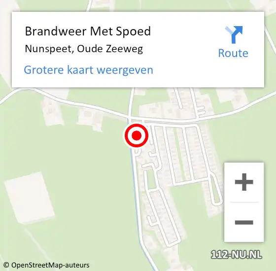 Locatie op kaart van de 112 melding: Brandweer Met Spoed Naar Nunspeet, Oude Zeeweg op 2 oktober 2016 20:06