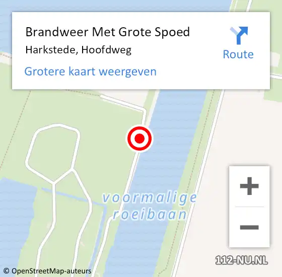 Locatie op kaart van de 112 melding: Brandweer Met Grote Spoed Naar Harkstede, Hoofdweg op 2 oktober 2016 21:24