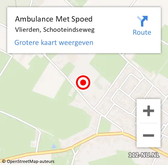 Locatie op kaart van de 112 melding: Ambulance Met Spoed Naar Vlierden, Schooteindseweg op 3 oktober 2016 03:56