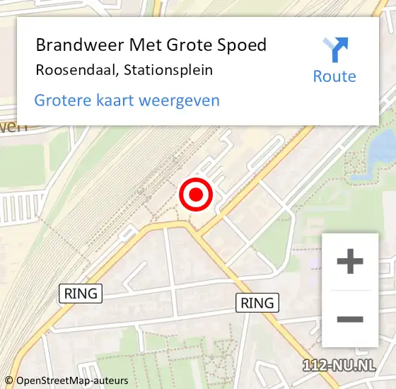 Locatie op kaart van de 112 melding: Brandweer Met Grote Spoed Naar Roosendaal, Stationsplein op 3 oktober 2016 08:32