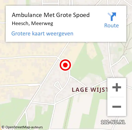 Locatie op kaart van de 112 melding: Ambulance Met Grote Spoed Naar Heesch, Meerweg op 3 oktober 2016 09:10