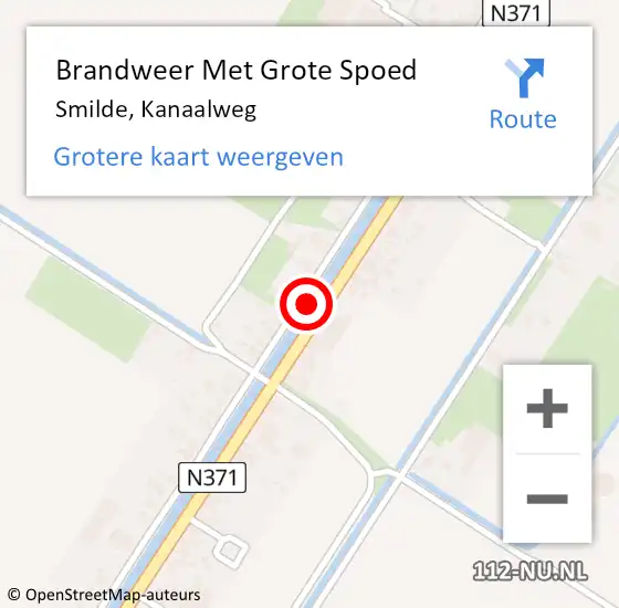 Locatie op kaart van de 112 melding: Brandweer Met Grote Spoed Naar Smilde, Kanaalweg op 3 oktober 2016 10:28