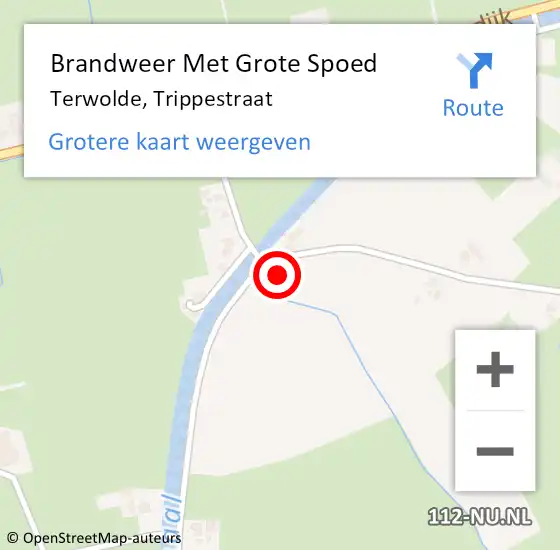 Locatie op kaart van de 112 melding: Brandweer Met Grote Spoed Naar Terwolde, Trippestraat op 3 oktober 2016 11:15