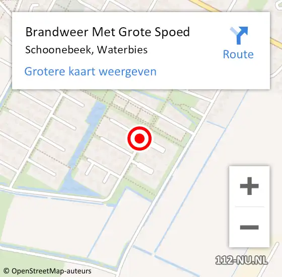 Locatie op kaart van de 112 melding: Brandweer Met Grote Spoed Naar Schoonebeek, Waterbies op 3 oktober 2016 12:08