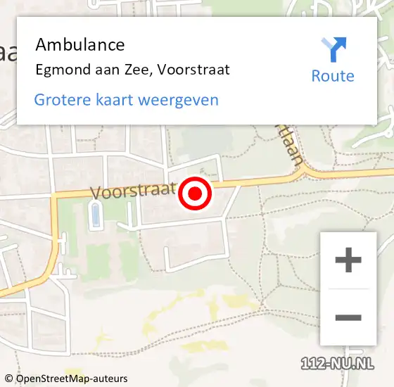 Locatie op kaart van de 112 melding: Ambulance Egmond aan Zee, Voorstraat op 3 oktober 2016 12:57