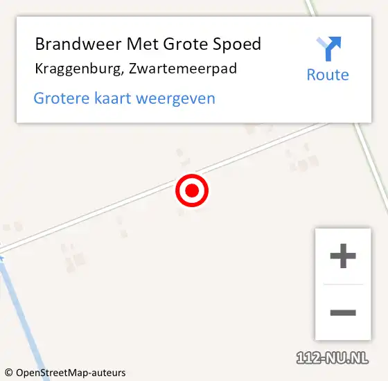 Locatie op kaart van de 112 melding: Brandweer Met Grote Spoed Naar Kraggenburg, Zwartemeerpad op 3 oktober 2016 16:30